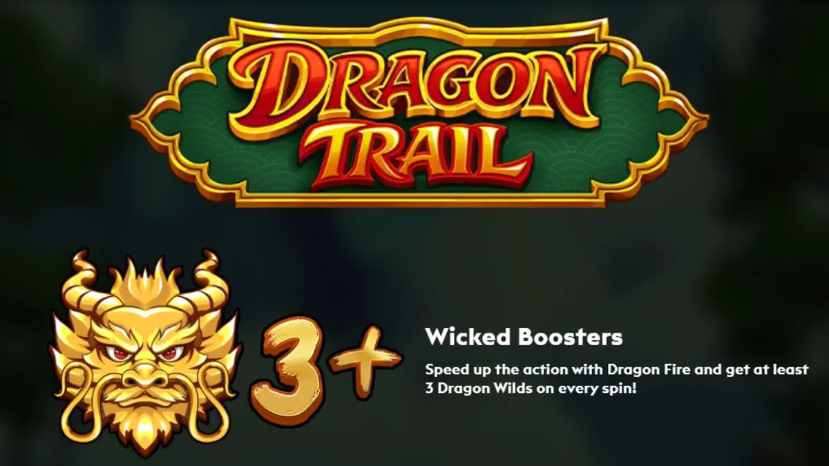 Tampilan visual slot Dragon Trail dengan tema naga dan pagoda emas